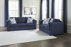  																			Evansley Navy Living Room Set - 2 P...
																		 