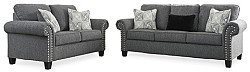  																			Agleno Charcoal Living Room Set - 2...
																		 