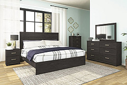  																			Belachime Black King Bed Set - 6 Pc...
																		 
