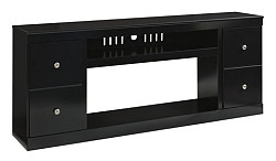  																			Shay Black Xl Tv Stand W/fireplace ...
																		 
